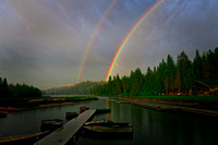 Rainbow over Hume Lake Dock