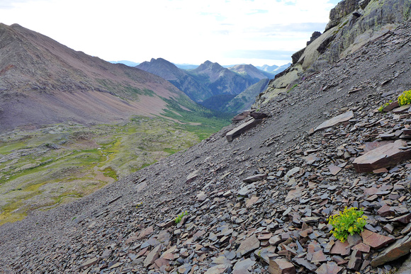looking down Trinity Creek from scree